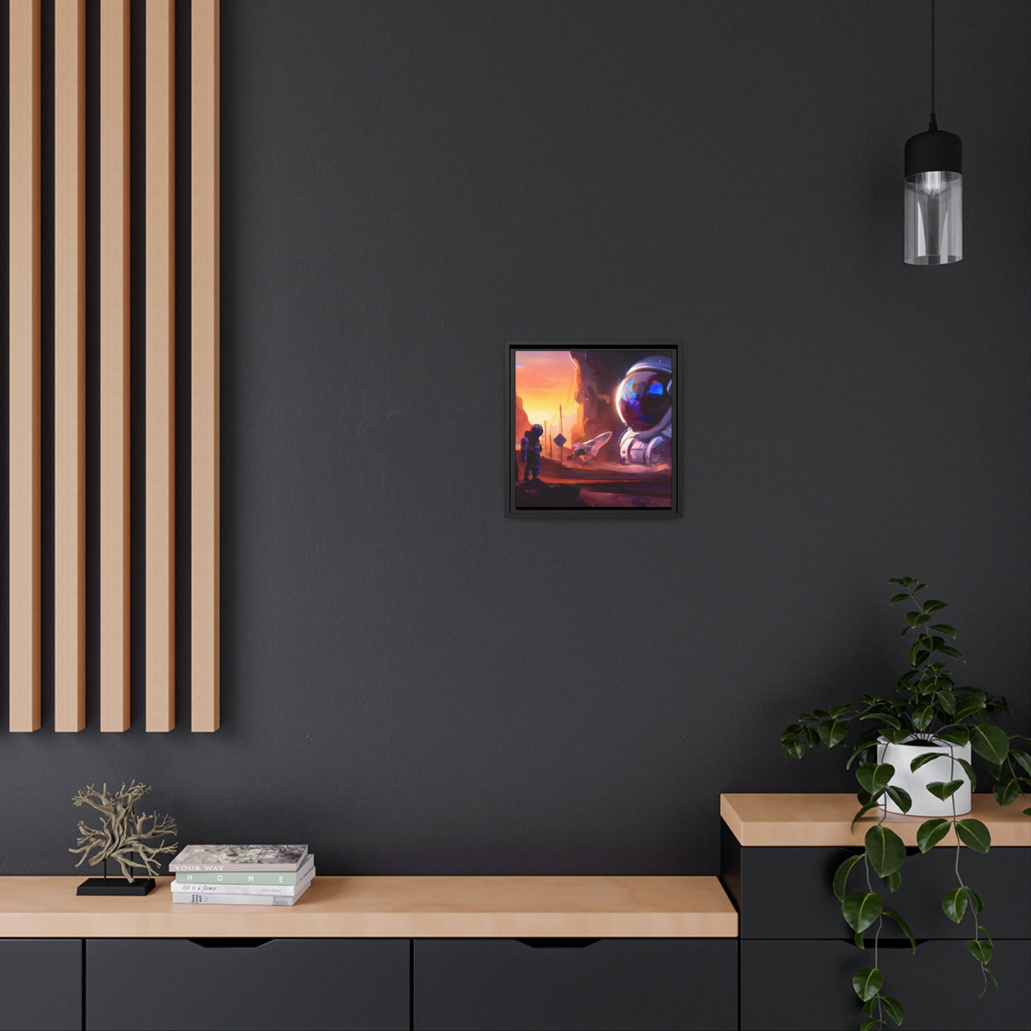 Aurora Lyre - Framed Canvas