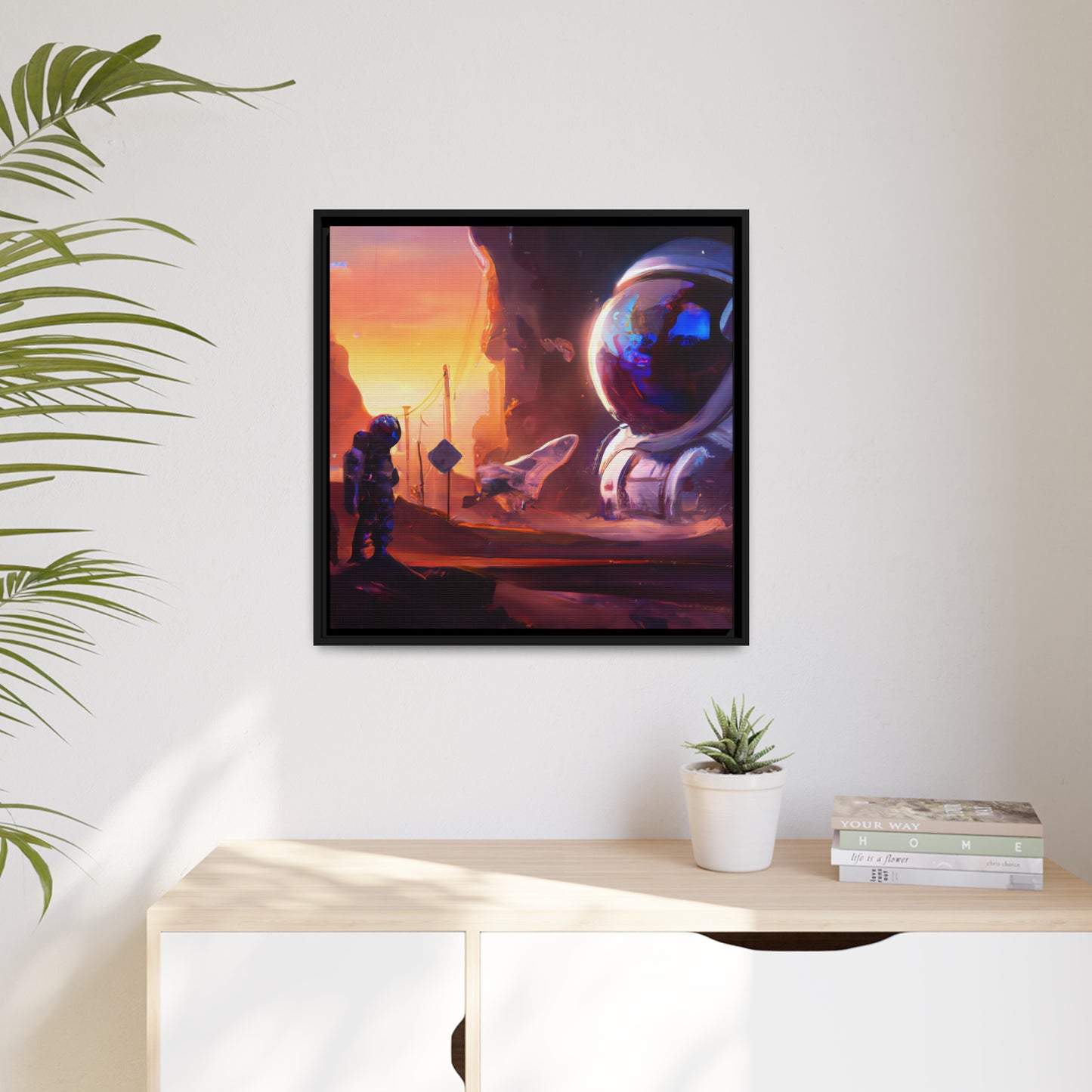 Aurora Lyre - Framed Canvas