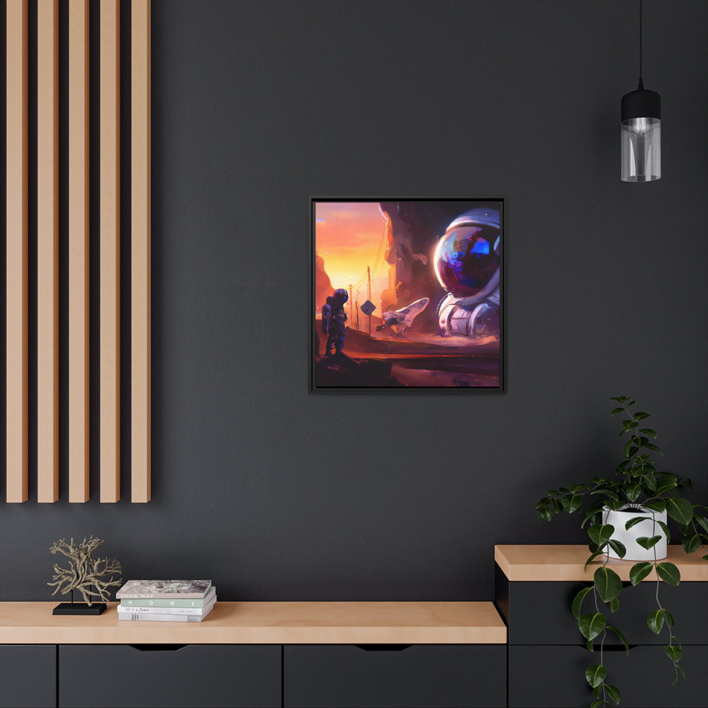 Aurora Lyre - Framed Canvas