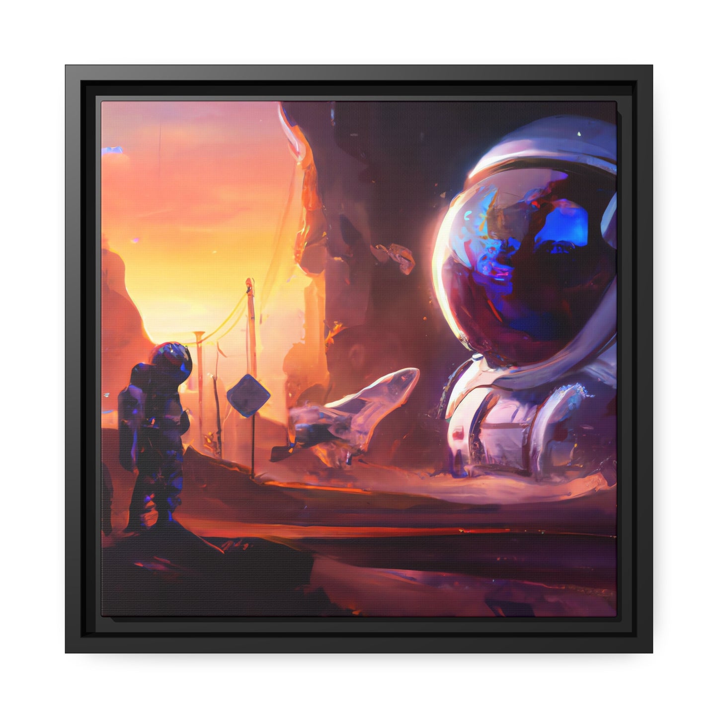 Aurora Lyre - Framed Canvas