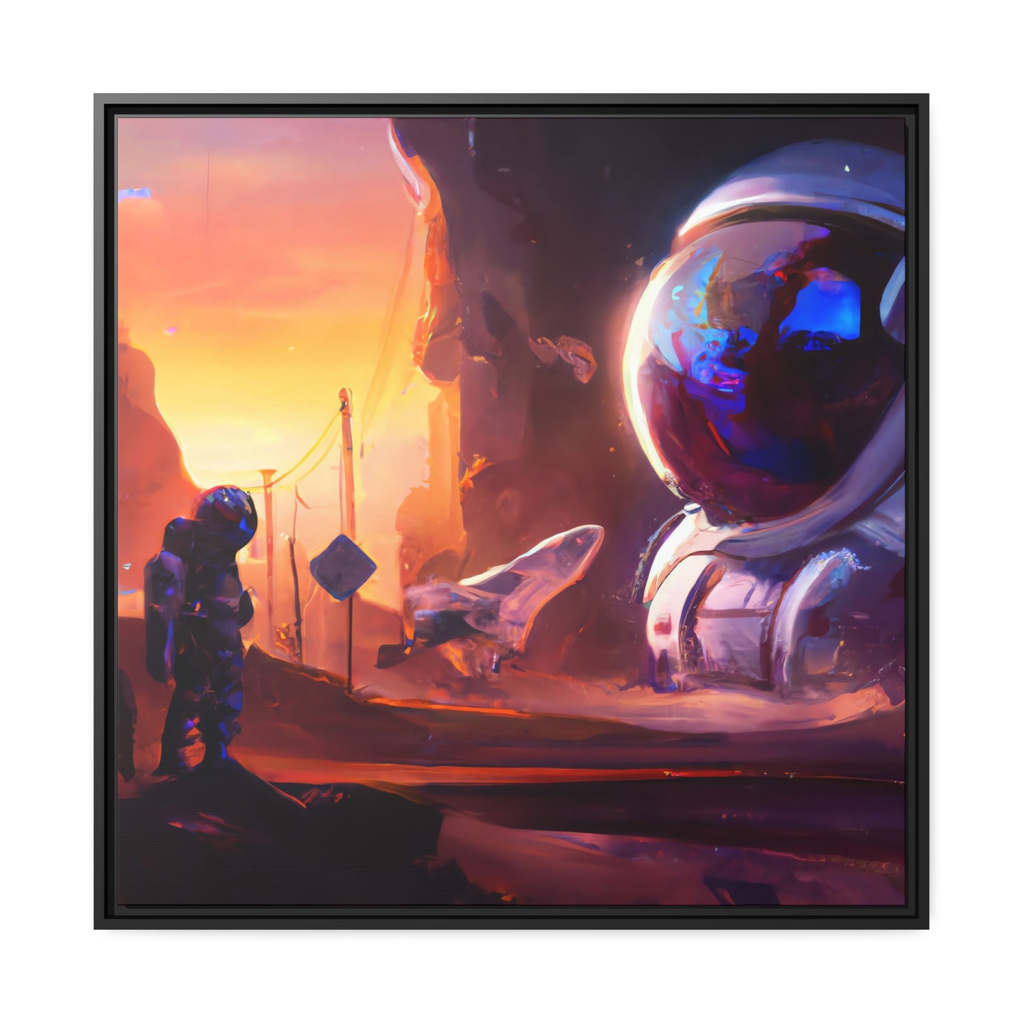 Aurora Lyre - Framed Canvas