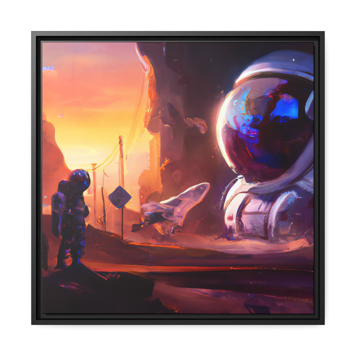 Aurora Lyre - Framed Canvas