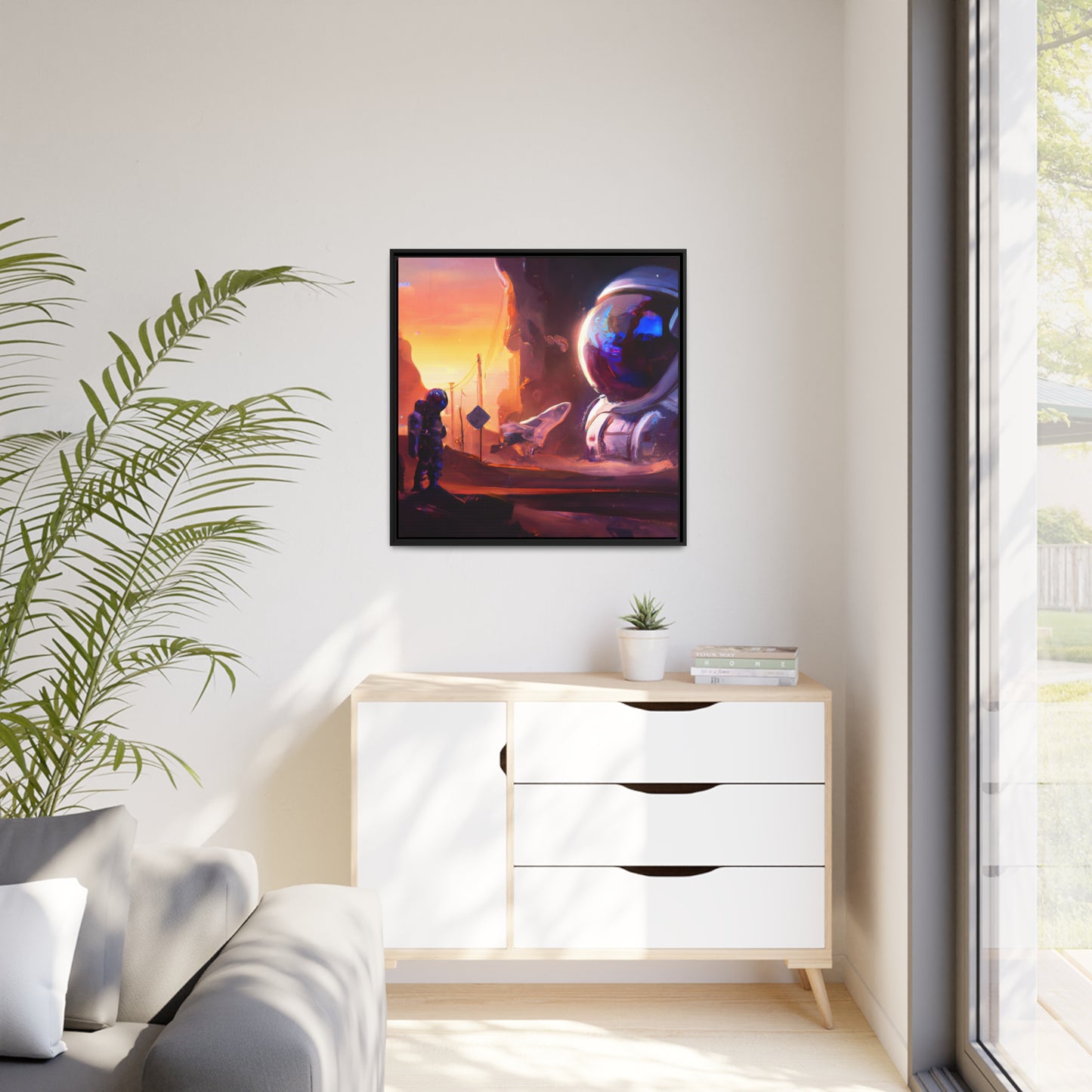 Aurora Lyre - Framed Canvas