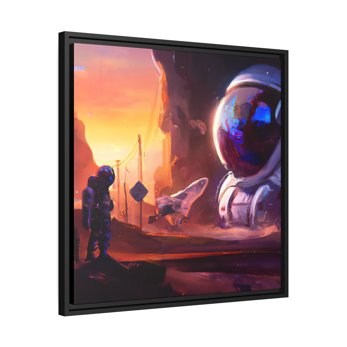 Aurora Lyre - Framed Canvas