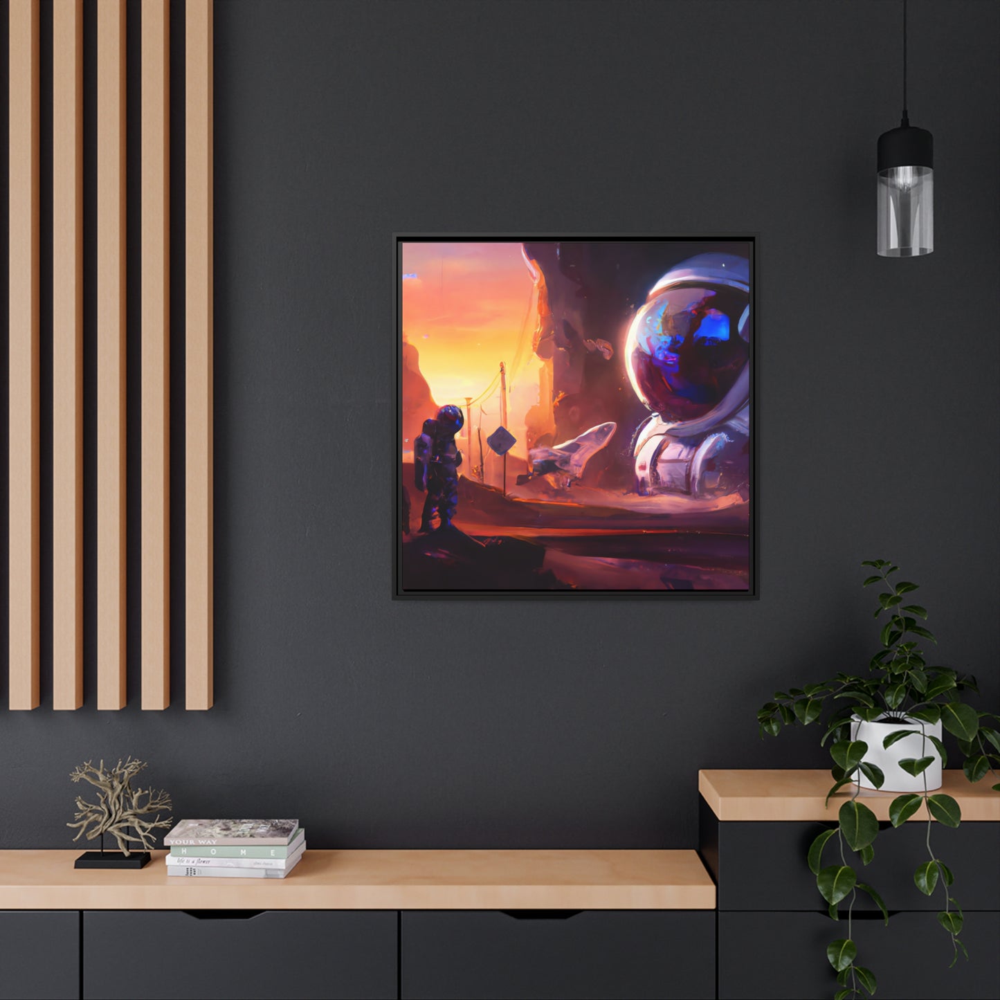 Aurora Lyre - Framed Canvas